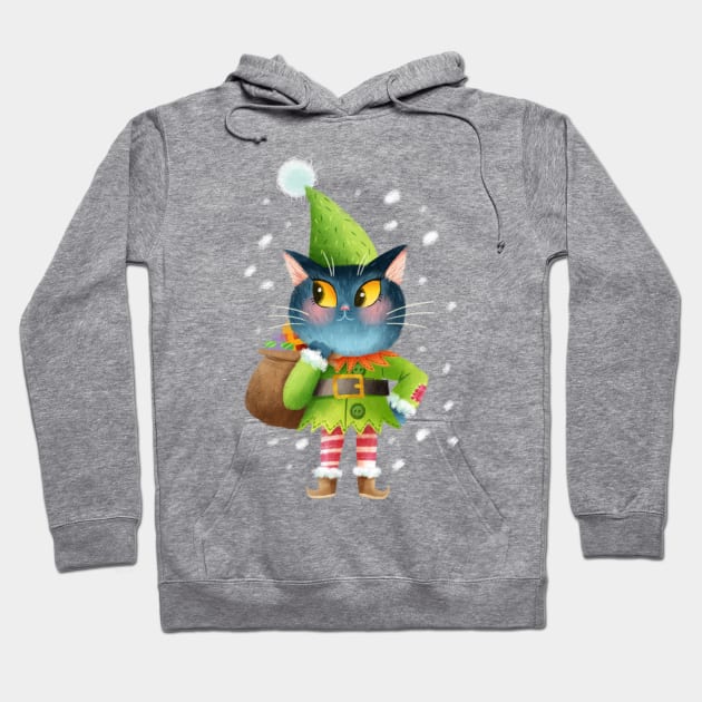 Happy Elf Cat Hoodie by Geeksarecool